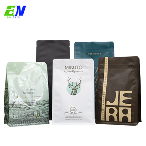 Borsa a fondo piatto opaca per caffè riciclabile Confezione da 16 once per uso alimentare