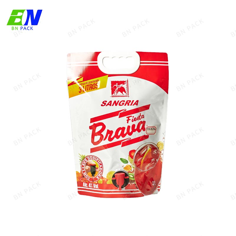 1L 2L Sacchetti per alimenti in plastica in sacchetto per imballaggio Sacchetto in piedi per bevande a base di succhi