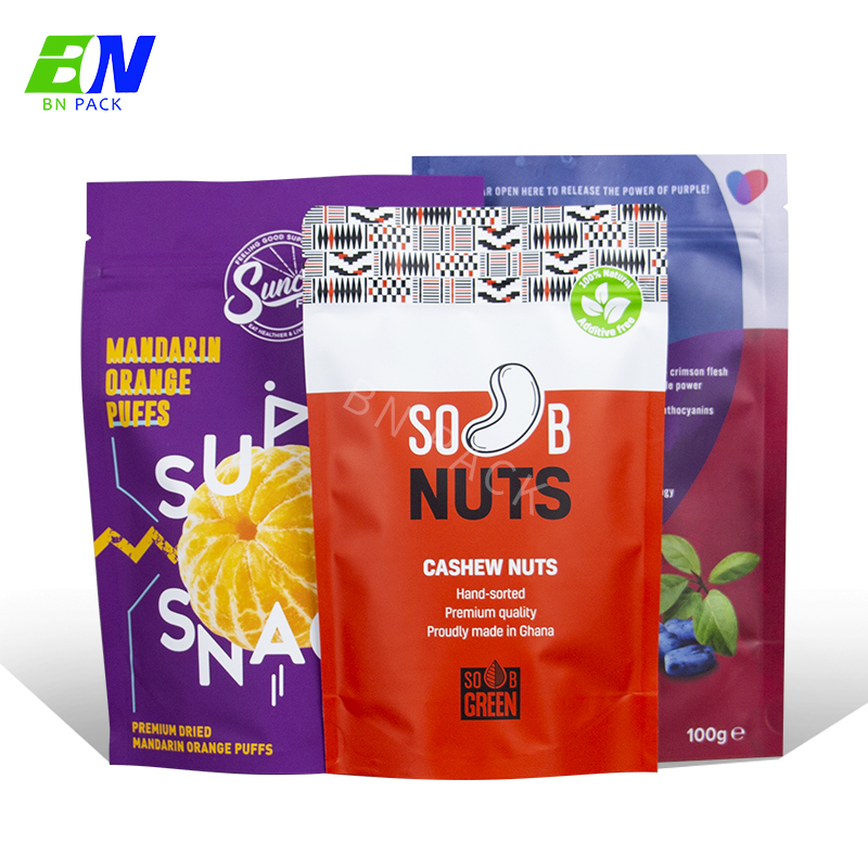 PLA biodegradabile Stand Up Pouch Sacchetti di cibo per cani Sacchetto di plastica con cerniera