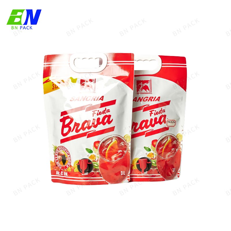 1L 2L Sacchetti per alimenti in plastica in sacchetto per imballaggio Sacchetto in piedi per bevande a base di succhi