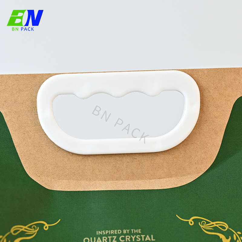Busta per beccuccio in carta kraft personalizzata da 1L 2L 3L con manico per l'imballaggio di liquidi