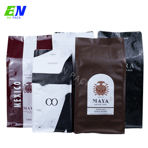 Busta a fondo piatto con timbro a caldo 250 g Confezione di buste per caffè ecologiche