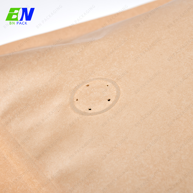 Borsa da caffè a fondo piatto riciclabile al 100% in materiale PE con stampa personalizzata con valvola